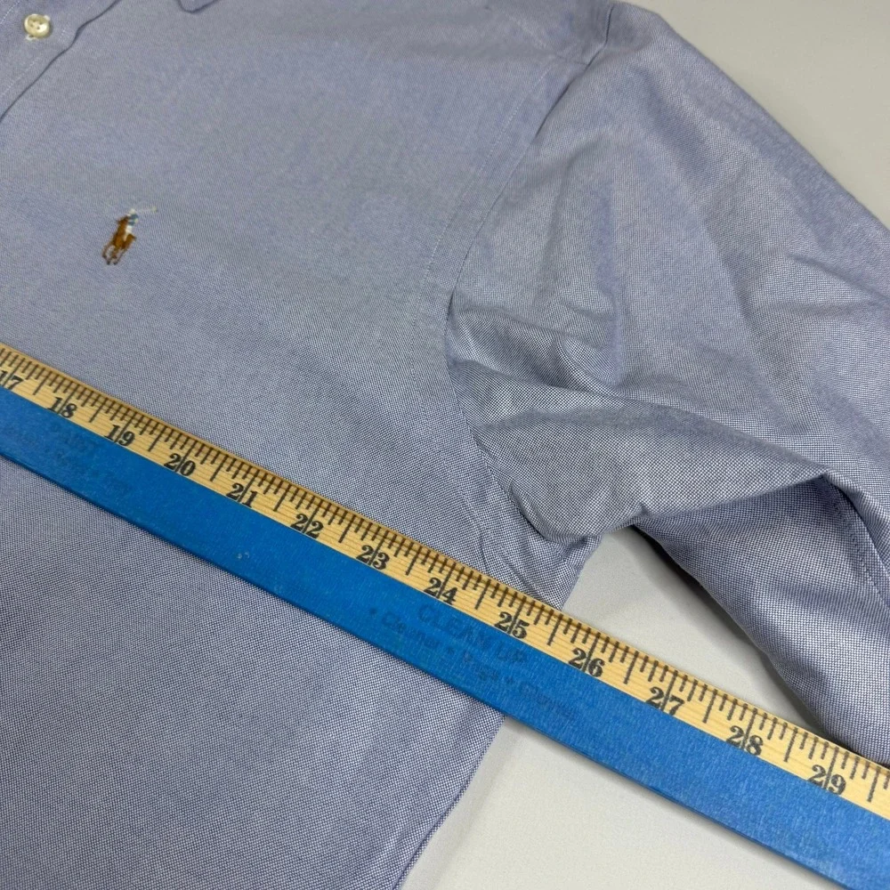 Polo Ralph Lauren Oxford Button Down Mens Large 16.5 Blue Flesh Yarmouth Shirt